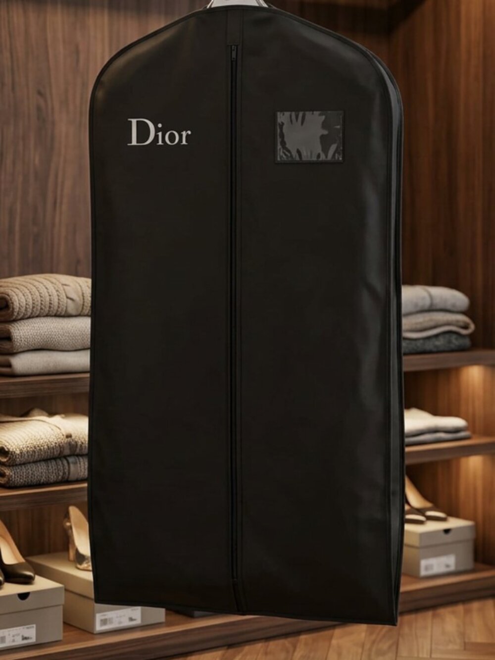 Dior Black Garment/Travel Bag-Zippered Storage